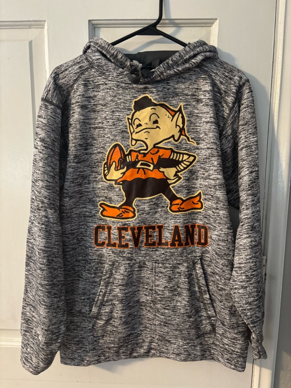 Cleveland Grey Marled Hoodie with Orange Logo